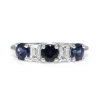 14ct White Gold Sapphire and Diamond 5 Stone Ring