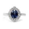 18ct White Gold Sapphire and Diamond Daisy Style Ring
