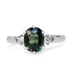 18ct White Gold Sapphire and Diamond 3 Stone Ring