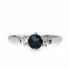 18ct White Gold Sapphire and Diamond 3 Stone Ring