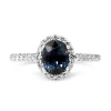 18ct White Gold Sapphire and Diamond Halo Ring