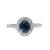 18ct White Gold Sapphire and Diamond Halo Ring