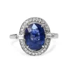 18ct White Gold Sapphire and Diamond Deco Style Ring