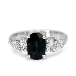 18ct White Gold Sapphire and Diamond 5 Stone Ring