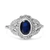 9ct White Gold Sapphire and Diamond Daisy Cluster Ring