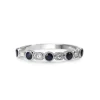 9ct White Gold Sapphire and Diamond Band Ring