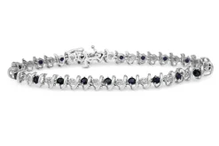 10ct White Gold Sapphire and Diamond Bracelet