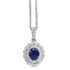 18ct White Gold Sapphire and Diamond Daisy Style Necklace