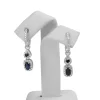 10ct White Gold Sapphire and Diamond Drop Earrings