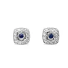 9ct White Gold Sapphire and Diamond Halo Stud Earrings