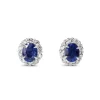 18ct White Gold Sapphire and Diamond Halo Earrings