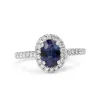 18ct White Gold Sapphire and Diamond Halo Ring