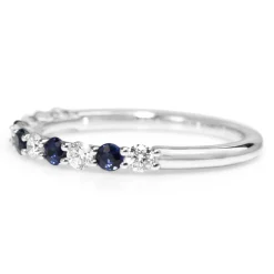 9ct White Gold Sapphire and Diamond Band