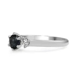 18ct White Gold Sapphire and Diamond 3 Stone Ring