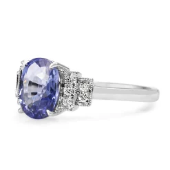 18ct White Gold Sapphire and Diamond Step Down Ring