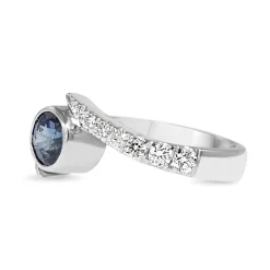 18ct White Gold Sapphire and Diamond Twist Ring
