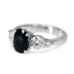 18ct White Gold Sapphire and Diamond 5 Stone Ring
