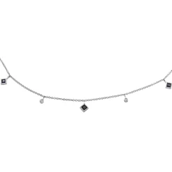 18ct White Gold Sapphire and Diamond Necklace