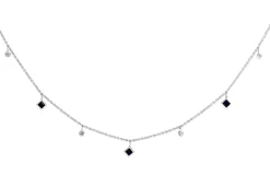 18ct White Gold Sapphire and Diamond Necklace
