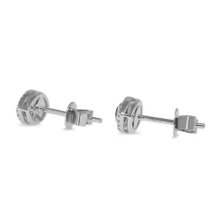18ct White Gold Sapphire and Diamond Evil Eye Stud Earrings