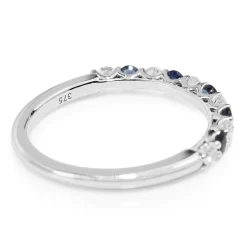 9ct White Gold Sapphire and Diamond Band