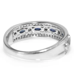 9ct White Gold Sapphire and Diamond Band