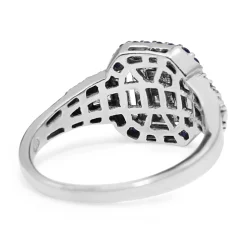 14ct White Gold Sapphire and Diamond Cluster Ring