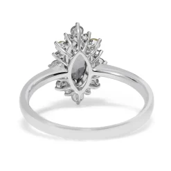 18ct White Gold Sapphire and Diamond Marquise Ring