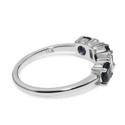 14ct White Gold Sapphire and Diamond 5 Stone Ring