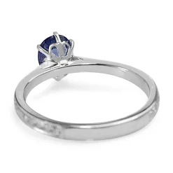 18ct White Gold Sapphire and Diamond Solitaire Ring