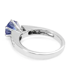 14ct White Gold Sapphire and Diamond Solitaire Ring