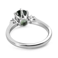 18ct White Gold Sapphire and Diamond 3 Stone Ring