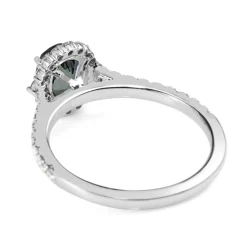 18ct White Gold Sapphire and Diamond Halo Ring