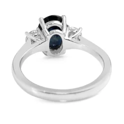 18ct White Gold Sapphire and Diamond 3 Stone Ring