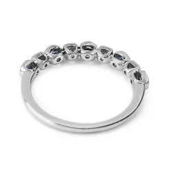 9ct White Gold Sapphire and Diamond Band Ring