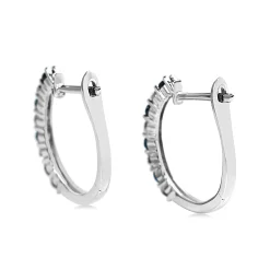 9ct White Gold Sapphire and Diamond Hoop Earrings