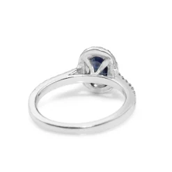 18ct White Gold Sapphire and Diamond Halo Ring