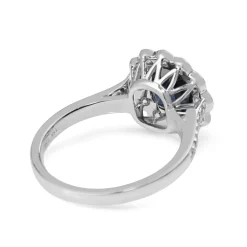 18ct White Gold Sapphire and Diamond Halo Ring