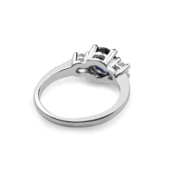 18ct White Gold Sapphire and Diamond 3 Stone Ring