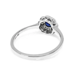 9ct White Gold Sapphire and Diamond Daisy Ring