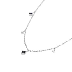 18ct White Gold Sapphire and Diamond Necklace