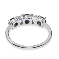 14ct White Gold Sapphire and Diamond 5 Stone Ring