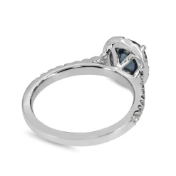 18ct White Gold Sapphire and Diamond Halo Ring