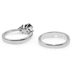 18ct White Gold Sapphire and Diamond Ring Set