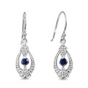 9ct White Gold Sapphire Art Deco Style Earrings