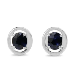 14ct White Gold Sapphire Stud Earrings