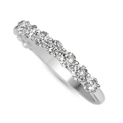 9ct White Gold Shared Claw Diamond Band