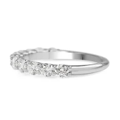 9ct White Gold Shared Claw Diamond Band