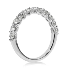 9ct White Gold Shared Claw Diamond Band