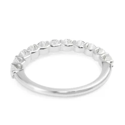 9ct White Gold Shared Claw Diamond Band